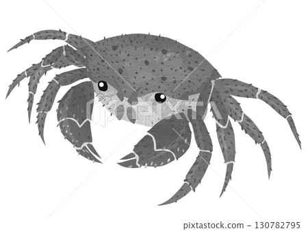 豪華大閘蟹的黑白剪紙插圖 130782795