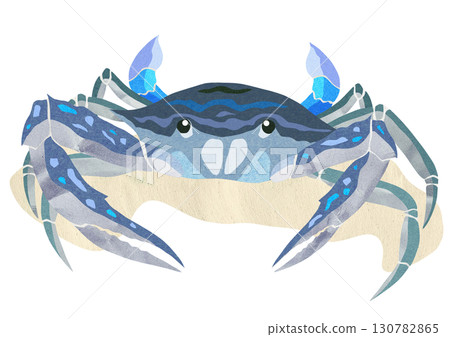 美味的冬蟹紙剪紙和拼貼插圖與背景 美味的冬蟹紙剪紙和拼貼插圖與背景 130782865