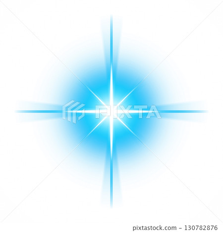 Blue glowing star light effect on transparent background 130782876