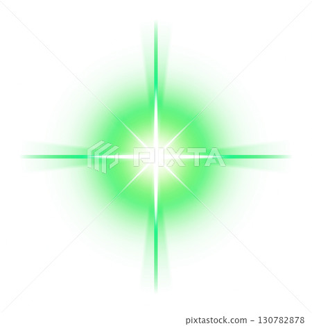 Green glowing star light effect on transparent background 130782878