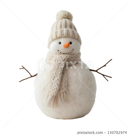 雪人毛絨玩具（帽子和圍巾） 130782974