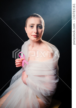 Warrior Spirit Woman Symbolizing Breast Cancer Survival 130783161