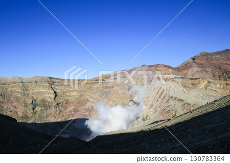 Aso City, Kumamoto Prefecture - View of the crater of Mount Aso Aso City, Kumamoto Prefecture - View of the crater of Mount Aso 130783364
