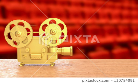 The Gold camera for cinema or entertainment concept 3d Rendering The Gold camera for cinema or entertainment concept 3d Rendering 130784091