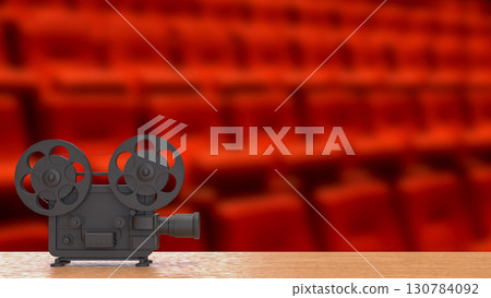 The Black camera for cinema or entertainment concept 3d Rendering 130784092