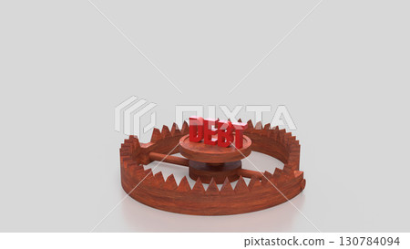 The DEBT on Bear Trap for Business Concept 3d Rendering. The DEBT on Bear Trap for Business Concept 3d Rendering. 130784094