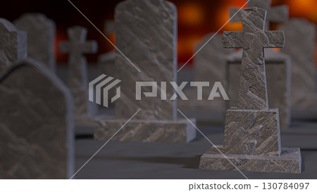 The Grave stone for Halloween concept 3d Rendering. 130784097