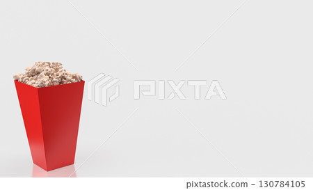 The Popcorn in red box for cinema or entertainment concept 3d Rendering The Popcorn in red box for cinema or entertainment concept 3d Rendering 130784105