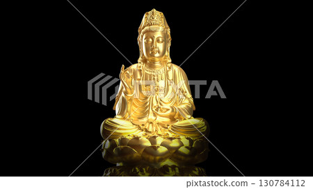 The Guan Yin sculpture  for religion concept 3d Rendering. 130784112