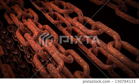 The Rusty Chain for Abstract or Business Background concept 3d Rendering. 130784115