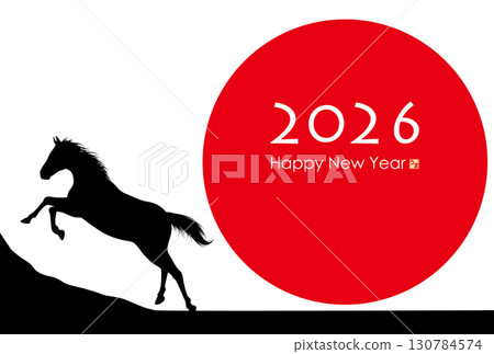 2026 Year of the Horse New Year's Card 130784574