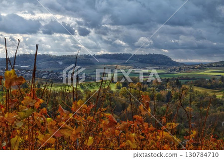 Rolling Hills and Vineyards Under a Dramatic Sky, Germany Rolling Hills and Vineyards Under a Dramatic Sky, Germany 130784710