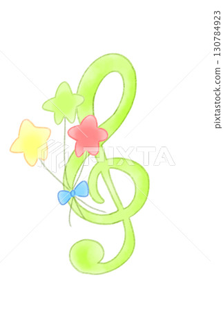 Treble clef with star balloons 130784923