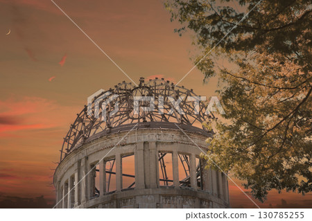 Atomic Bomb Dome dyed in the sunset 130785255