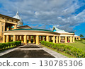 The unique architecture of the Palau National Capitol building, a grand government complex in Ngerulmud on the island of Babeldaob. Micronesia, Oceania 130785306