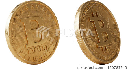 Shining cryptocurrency coins 130785543
