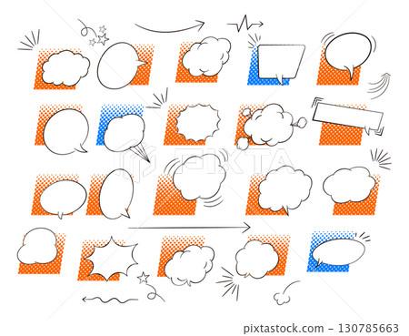 流行可愛的美國漫畫書氣泡套裝，圓點圖案，顏色 1 130785663