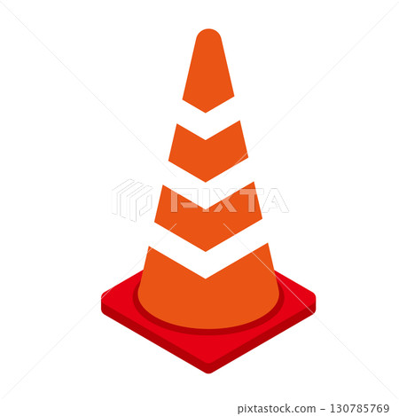 Isometric illustration of a construction cone Isometric illustration of a construction cone 130785769