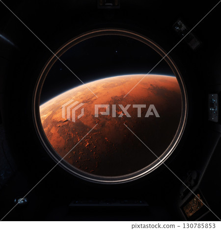從太空船上看到的火星景觀圖像：人工智慧產生的圖像 130785853
