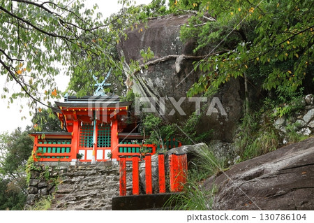 The temple and rocks of Kamikura Shrine The temple and rocks of Kamikura Shrine 130786104