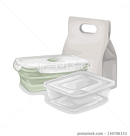 Illustration of Food Container Illustration of Food Container 130786153