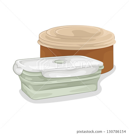 Illustration of Food Container Illustration of Food Container 130786154