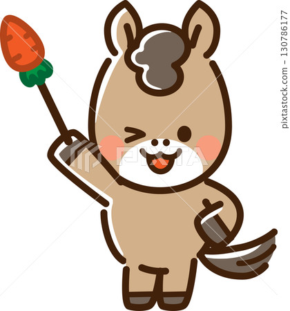 一匹馬用指針眨眼 130786177