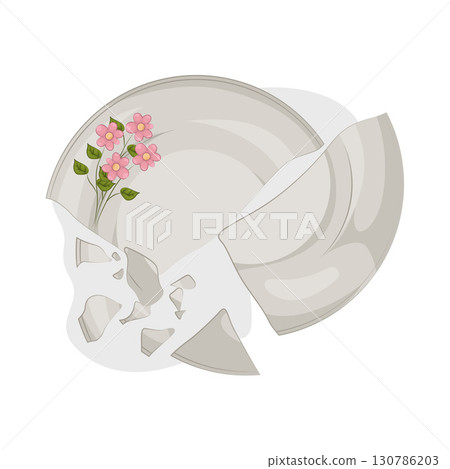 Illustration of Broken plate Illustration of Broken plate 130786203