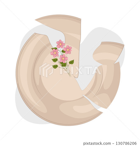 Illustration of Broken plate 130786206