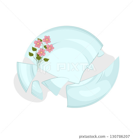 Illustration of Broken plate 130786207