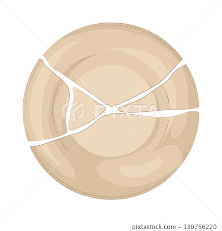 Illustration of Broken plate Illustration of Broken plate 130786220