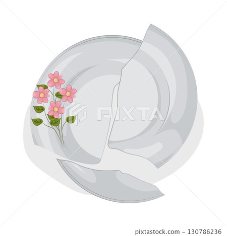 Illustration of Broken plate  130786236