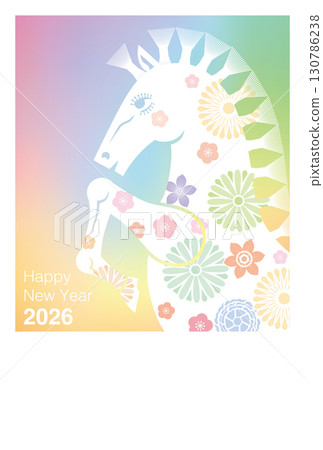 馬年賀年卡009 130786238