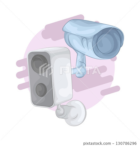 Illustration of CCTV Illustration of CCTV 130786296