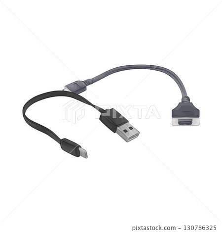 Illustration of Cable Connector  130786325