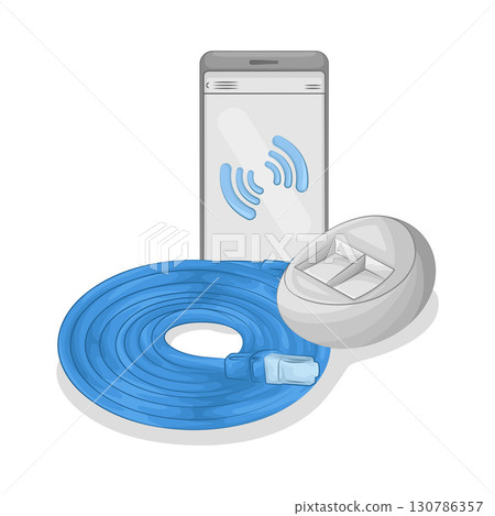 Illustration of Cable Connector  130786357