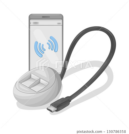 Illustration of Cable Connector  130786358