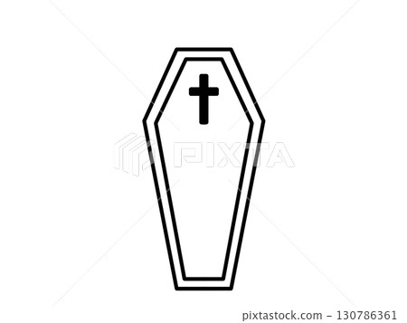 簡單的棺材圖示（黑色） 130786361