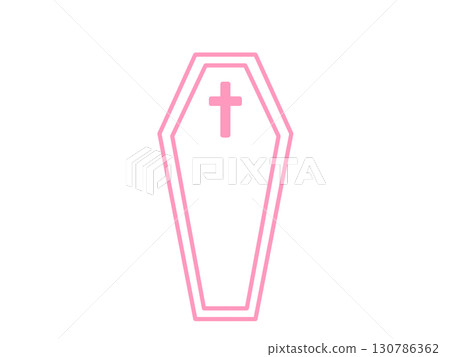 Simple coffin icon (pink) 130786362