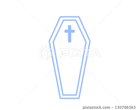 Simple coffin icon (blue) 130786363
