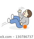 Elderly man falling backwards 130786737