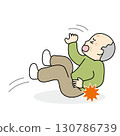 Elderly man falling backwards 130786739
