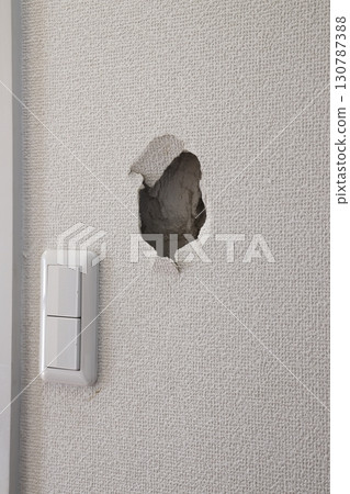 A wall with a deliberate hole in it 130787388