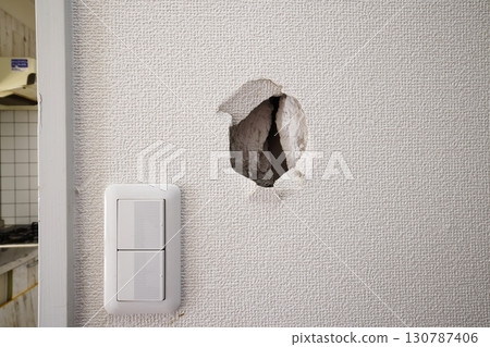 A wall with a deliberate hole in it 130787406