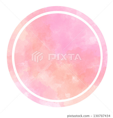 Round red watercolor material 130787434
