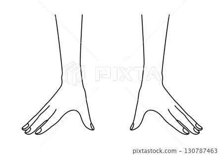Simple line drawing vector illustration of hands aligned at the starting line Simple line drawing vector illustration of hands aligned at the starting line 130787463