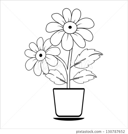 blooming flowers with leaves 130787652