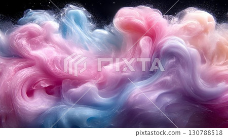 Swirling Abstract Art: Pastel Hues of Pink, Blue, and Purple on 130788518