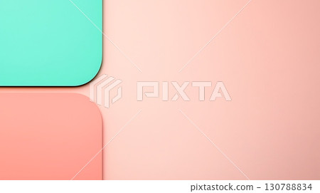 Soft Pastel Background with Rounded Shapes in Mint Green and Coral Pink for Modern Designs 130788834