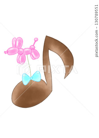 Musical note with long-eared dog balloon Musical note with long-eared dog balloon 130789551
